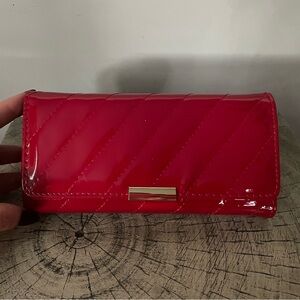 Shiny Red Vegan Leather Wallet